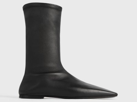 Leather sock boots black Online Sale