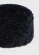 Shearling pillbox hat navy For Discount