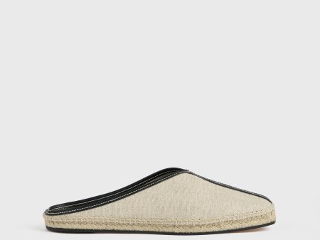 Canvas espadrille slippers ecru black Cheap