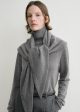 Triangle wool cashmere scarf grey melange Discount