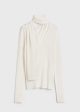 Draped-scarf fine knit off-white Fashion