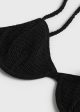 Smocked half-cup bikini top black on Sale