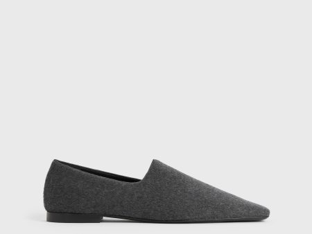 Piped wool loafers grey Hot on Sale