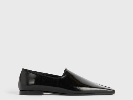 Piped Naplack loafers black Cheap