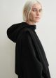 Wool cashmere hoodie bib black Hot on Sale