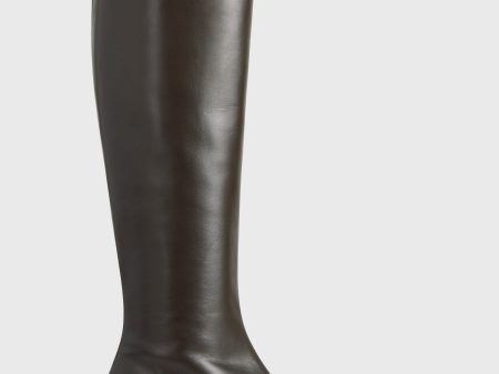 Slim leather knee-high boots bark Online Hot Sale