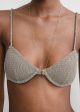 Smocked half-cup bikini top dove Fashion