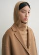 Wool cashmere hoodie bib camel Online