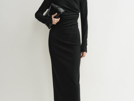 Twisted jersey dress black Online Hot Sale