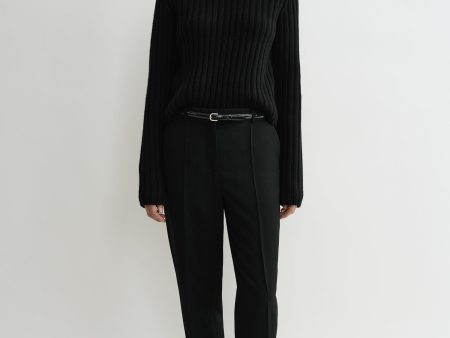 Petite chunky rib knit black Sale