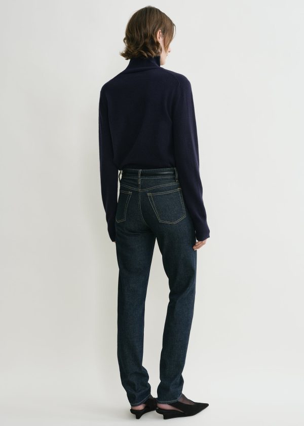 Cropped turtleneck navy Fashion