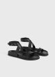 Chunky leather sandals black Discount