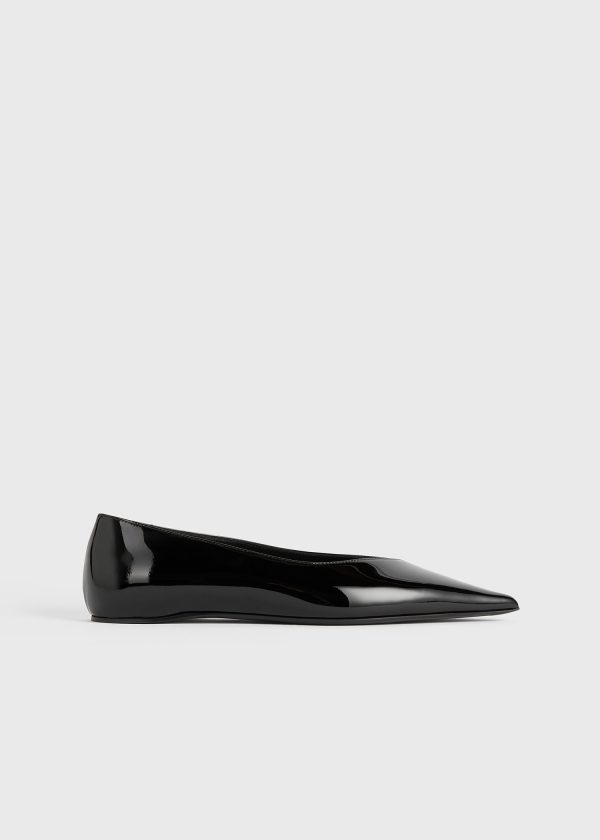 Patent asymmetric ballerinas black Online Sale