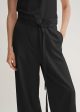 Fluid tie-waist trousers black For Sale