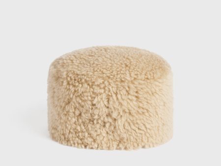 Shearling pillbox hat butter Online now