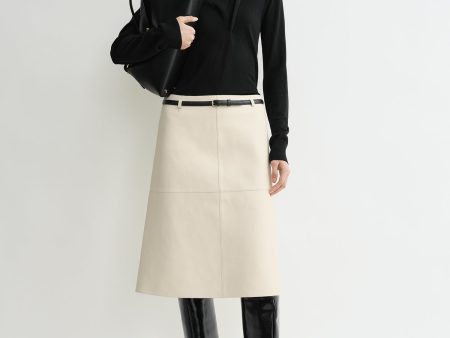 Double leather skirt off-white Online