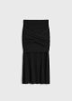 Draped fine knit skirt black Online Sale