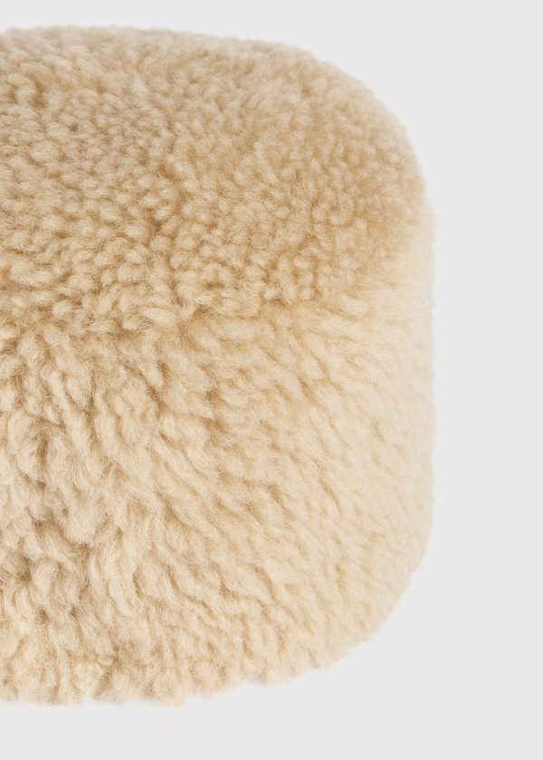 Shearling pillbox hat butter Online now