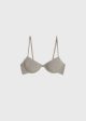 Smocked half-cup bikini top dove Fashion