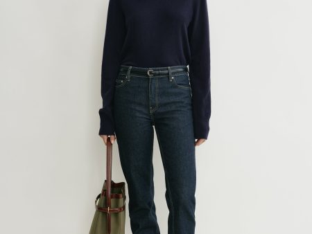 Cropped turtleneck navy Fashion