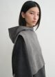 Wool cashmere hoodie bib grey melange Discount