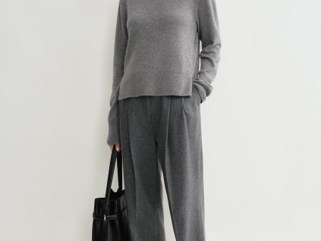 Cropped turtleneck grey melange For Discount