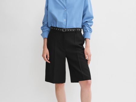 Straight tailored shorts black For Discount