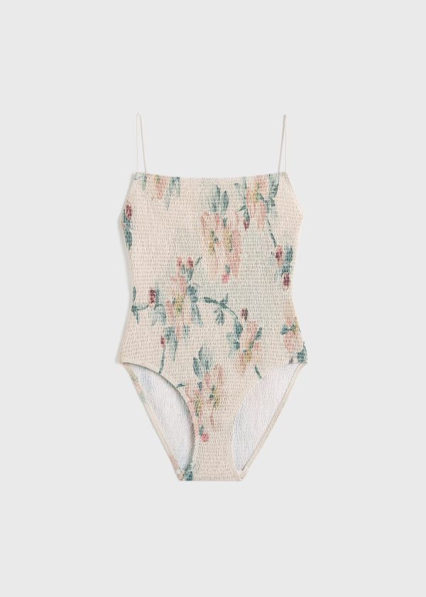 Smocked swimsuit washed floral Sale