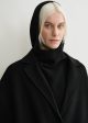 Wool cashmere hoodie bib black Hot on Sale