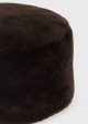 Shearling pillbox hat bark Online Sale