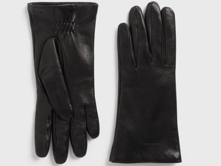 Leather gloves black For Discount