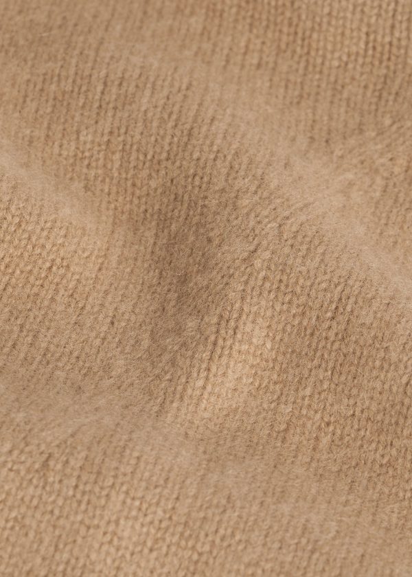 Wool cashmere hoodie bib camel Online