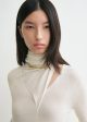 Draped-scarf fine knit off-white Fashion