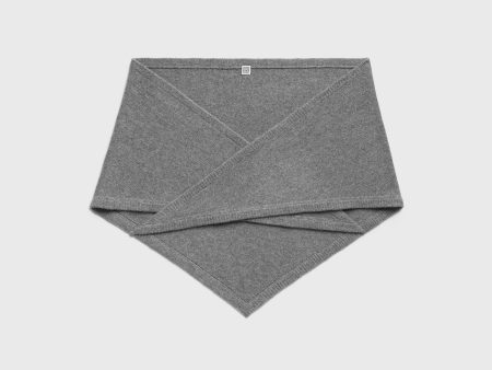 Triangle wool cashmere scarf grey melange Discount