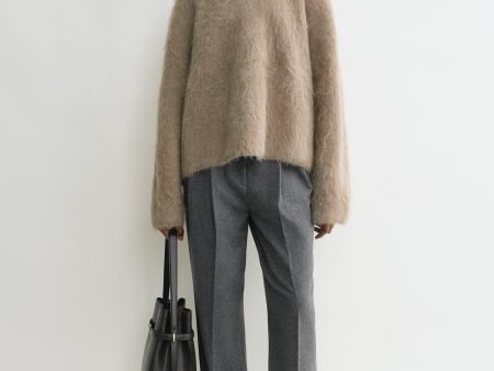 Boxy alpaca knit truffle melange Online Hot Sale