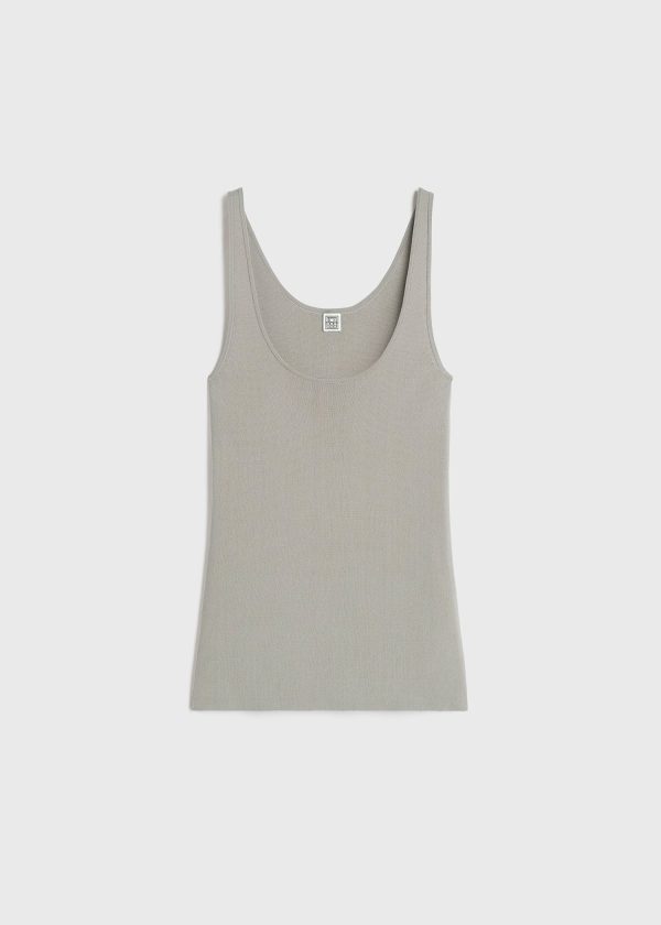 Compact knit tank dove For Discount