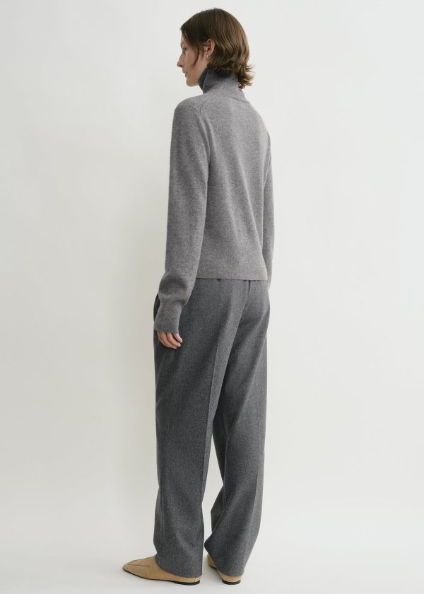 Cropped turtleneck grey melange For Discount