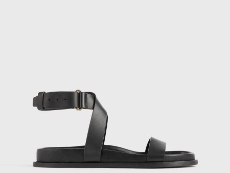 Chunky leather sandals black Discount