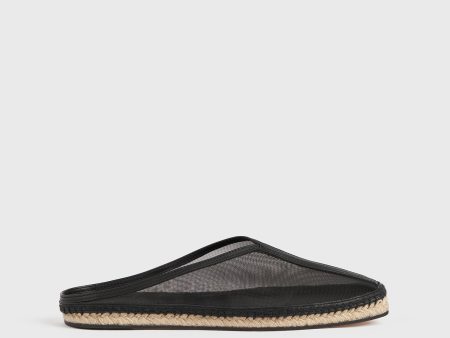 Mesh espadrille slippers black Online Hot Sale