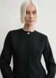 Collarless cinched jacket black Fashion