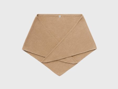 Triangle wool cashmere scarf camel Cheap