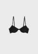 Smocked half-cup bikini top black on Sale