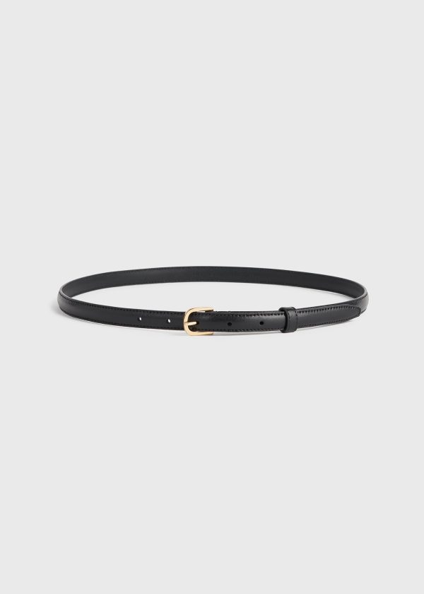 Thin leather belt black For Discount