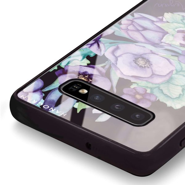 Purple Floral II Samsung S10 Plus Glass Case Online now