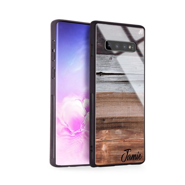 Wood Grain Varigegated Samsung S10 Plus Glass Case For Cheap