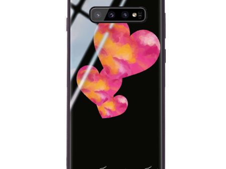 Red Hearts Samsung S10 Plus Glass Case For Discount