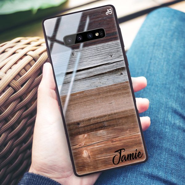 Wood Grain Varigegated Samsung S10 Plus Glass Case For Cheap