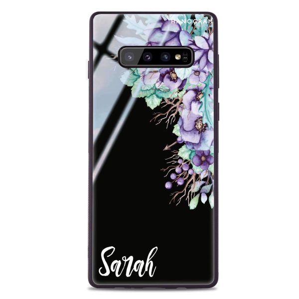 Purple Floral Samsung S10 Glass Case Online now