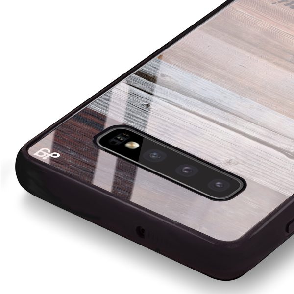 Wood Grain Varigegated Samsung S10 Glass Case Hot on Sale