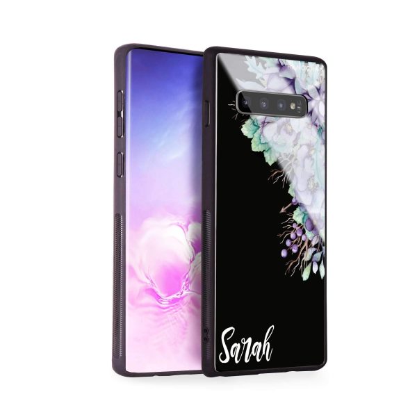 Purple Floral Samsung S10 Glass Case Online now